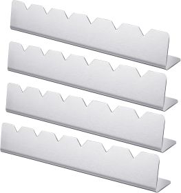 4 Pcs Skewers Holder Stainless Steel Shish Kabob Rack BBQ Long Skewers Rack for Round Flat Wood Metal Bamboo Grilling Accessories 12 Inch