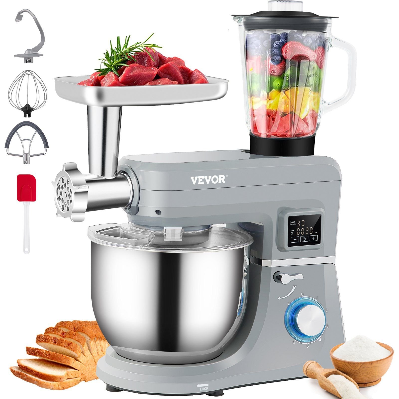 VEVOR 5 IN 1 Stand Mixer; 660W Tilt-Head Multifunctional Electric Mixer ...